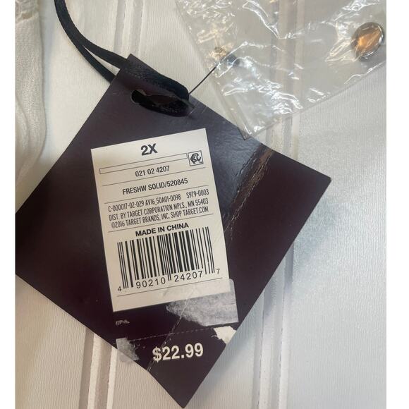 NWT Ava & Viv White Blouse Lace Detail Top - Size Women's 2X 2XL - Picture 2 of 8